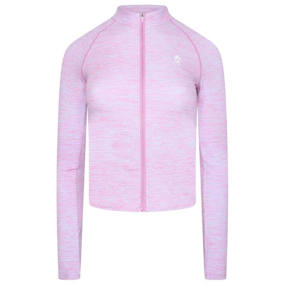 Gym King Womens/Ladies Heathered Full Zip  Jacket / Pink Marl